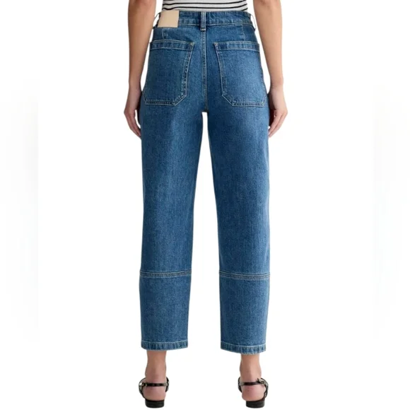 Everlane The Utility Barrel Jean 30rNew Blue Organic Cotton High Rise Cropped